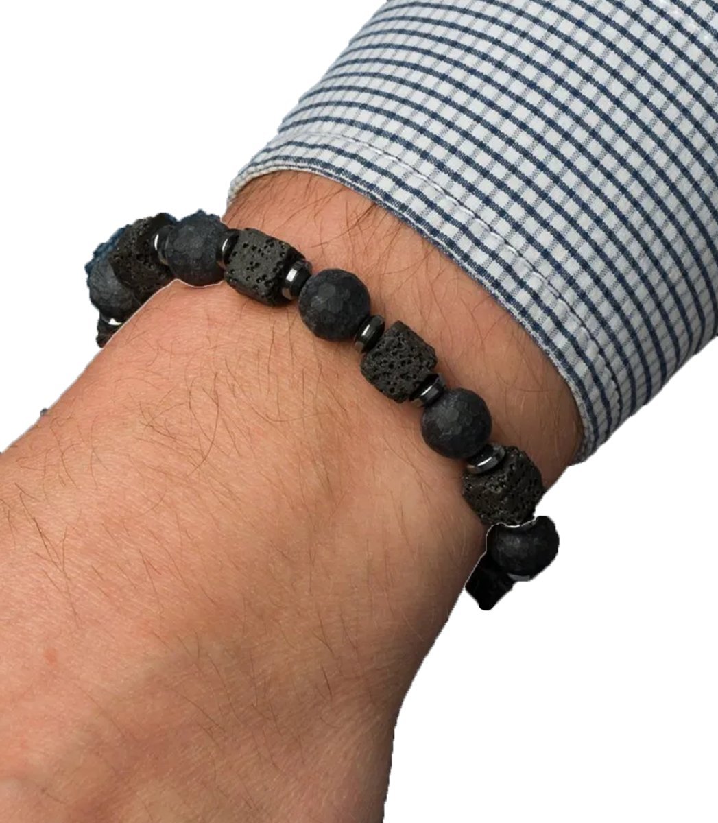 Bransoletka męska z naturalnych kamieni