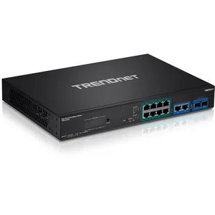 Trendnet TPE-3012LS łącza sieciowe Zarządzany Gigabit Ethernet (10/100/1000) Obsługa PoE 1U Czarny - Pozostałe akcesoria sieciowe - miniaturka - grafika 1