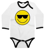 Body dla niemowląt - Body dziecięce Emoji Emotikon Uśmiech W Okularach 98/104 - miniaturka - grafika 1