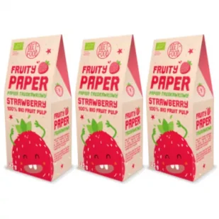 Diet-Food Papier owocowy - truskawka 100% Zestaw 3 x 25 g Bio - Bakalie - miniaturka - grafika 1