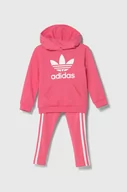 Dresy i komplety dla dziewczynek - adidas Originals dres dziecięcy kolor różowy - miniaturka - grafika 1