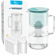 Dzbanki filtrujące - Dzbanek Filtrujący Wessper Aquaclassic Crystalline 2,5 L Miętowy + 11× Wkład Filtrujący Wessper Aquaclassic - miniaturka - grafika 1