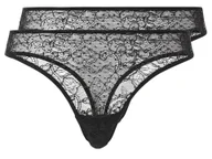 Majtki damskie - esmara® Stringi damskie, 2 pary (XS (32/34), Czarny) - miniaturka - grafika 1