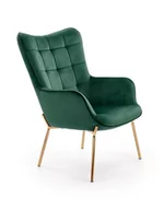 Fotele - Fotel Cabres zielony ciemny/ złoty - miniaturka - grafika 1
