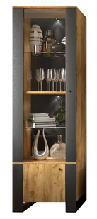 Wysoka witryna słupek z półkami i szafką - Luso 10X - Witryny Wysoka witryna słupek z półkami i szafką - Luso 10X - Witryny - miniaturka - grafika 1