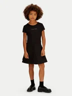 Sukienki i spódniczki dla dziewczynek - Calvin Klein Sukienka codzienna Skater LVCKSJH02G Czarny Regular Fit - miniaturka - grafika 1