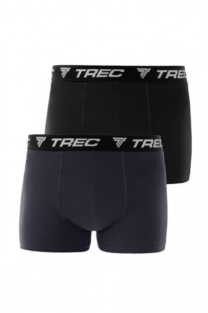 TREC CZARNE GRANATOWE BOKSERKI MĘSKIE ZESTAW 2-PACK BAWEŁNA ELASTAN WYGODNE|roz. L