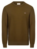 Swetry męskie - Gant - Sweter męski z dodatkiem wełny merino, zielony - miniaturka - grafika 1