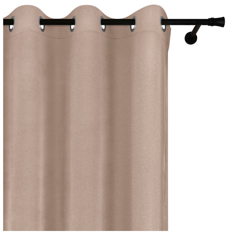 Voppi Zasłona gotowa na przelotkach 140 x 250 cm gruba beżowa zasłona welurowa
