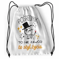 Plecaki worki - Plecak Sportowy Szkolny Pośrednika Worek Torba z Nadrukiem ze Zdjęciem - miniaturka - grafika 1