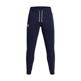 Męskie Spodnie UNDER ARMOUR UA RIVAL TERRY JOGGER 1380843-410 – Granatowy - Spodnie sportowe męskie - miniaturka - grafika 1