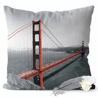 Poszewki na poduszki - Poszewka 3D bawełna satyna 40x40cm MOST GOLDEN GATE - miniaturka - grafika 1
