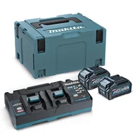 Akumulatory do elektronarzędzi - Makita 191U00-8 zestaw zasilający 40V XGT 2x4,0Ah Li-Ion BL4040 z podwójną ładowarką DC40RB 191N09-8 w walizce Makpac - miniaturka - grafika 1