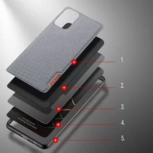 Dux Ducis Fino etui pokrowiec pokryty nylonowym materiałem Samsung Galaxy A03s szary - Etui i futerały do telefonów - miniaturka - grafika 3