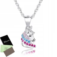 Biżuteria dla dzieci - SREBRNY NASZYJNIK JEDNOROŻEC DLA DZIECI RODOWANY - miniaturka - grafika 1