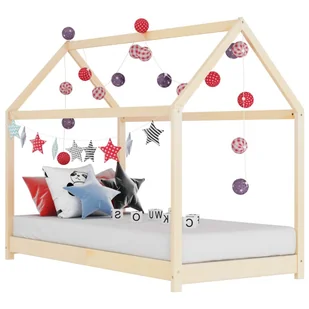 vidaXL Rama łóżka dziecięcego, lite drewno sosnowe, 70 x 140 cm vidaXL - Łóżka dla dzieci i młodzieży - miniaturka - grafika 7