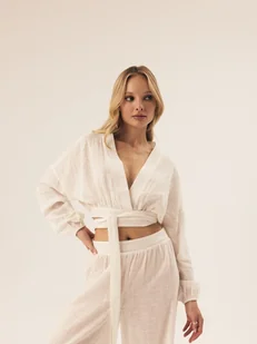 Bluzka letnia typu kimono Seaside Esotiq kremowy L - Bluzki damskie - miniaturka - grafika 1
