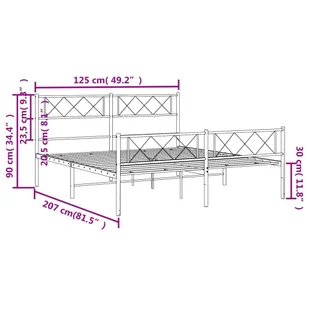 Metalowa rama łóżka z wezgłowiem i zanóżkiem, czarna, 120x200cm Lumarko! - Inne meble do sypialni - miniaturka - grafika 10