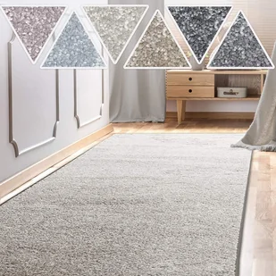 Dywan Sundae do salonu, przedpokoju i kuchni, srebrny 73 80x200 cm - Dywany - miniaturka - grafika 1