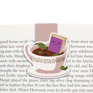Zakładka do książki magnetyczna, Książka w filiżance herbaty - Zakładki do książek - miniaturka - grafika 1