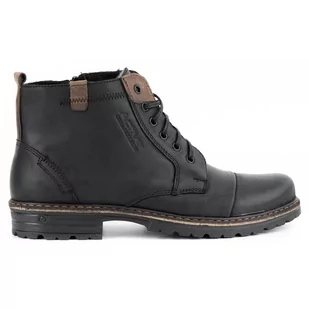 Buty męskie zimowe skórzane 403S czarne - Polbut - Buty zimowe męskie - miniaturka - grafika 1