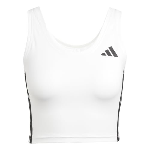 adidas Kobiety Train Essentials 3-Stripes Cropped Tank Top, white/black, XL