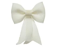 Ozdoby bożonarodzeniowe - Duża Kokarda biała ozdobna na choinkę  22x30cm - miniaturka - grafika 1