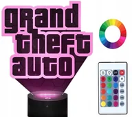 Lampy stojące - Lampka Nocna Gta 3D Led Imię Grawer Personalizacja - miniaturka - grafika 1