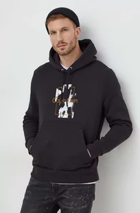 Calvin Klein bluza męska kolor czarny z kapturem z nadrukiem - Bluzy męskie - miniaturka - grafika 1
