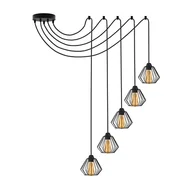 Lampy sufitowe - Nowoczesna lampa wisząca 5-płomienna pająk DIORO LOFT L5 - miniaturka - grafika 1