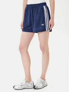 adidas Szorty sportowe Pin-stripe Satin KD2285 Granatowy Loose Fit - Spodenki damskie - miniaturka - grafika 1