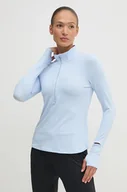 Bluzy damskie - Under Armour bluza do biegania Qualifier Run 1 kolor niebieski gładka - miniaturka - grafika 1