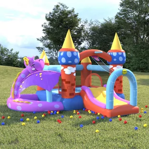 Happy Hop Dmuchany zamek ze zjeżdżalnią, 350x346x240 cm, PVC - Place zabaw - miniaturka - grafika 1