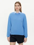 Bluzy damskie - Tommy Hilfiger Bluza Flag WW0WW41246 Niebieski Regular Fit - miniaturka - grafika 1