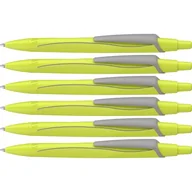 Długopisy - Schneider 131925 Reco Neon Edition długopis (z tworzywa sztucznego pochodzącego z recyklingu, wyróżniony niebieskim aniołem, kolor wkładu: niebieski) neonowy żółty, 6 sztuk - miniaturka - grafika 1