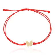 Bransoletki - Bransoletka czerwony sznurek motylek pr. 585 - miniaturka - grafika 1