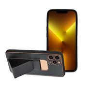 Etui i futerały do telefonów - OEM Futerał Leather Case Kickstand Do Iphone 13 Pro Max Czarny - miniaturka - grafika 1