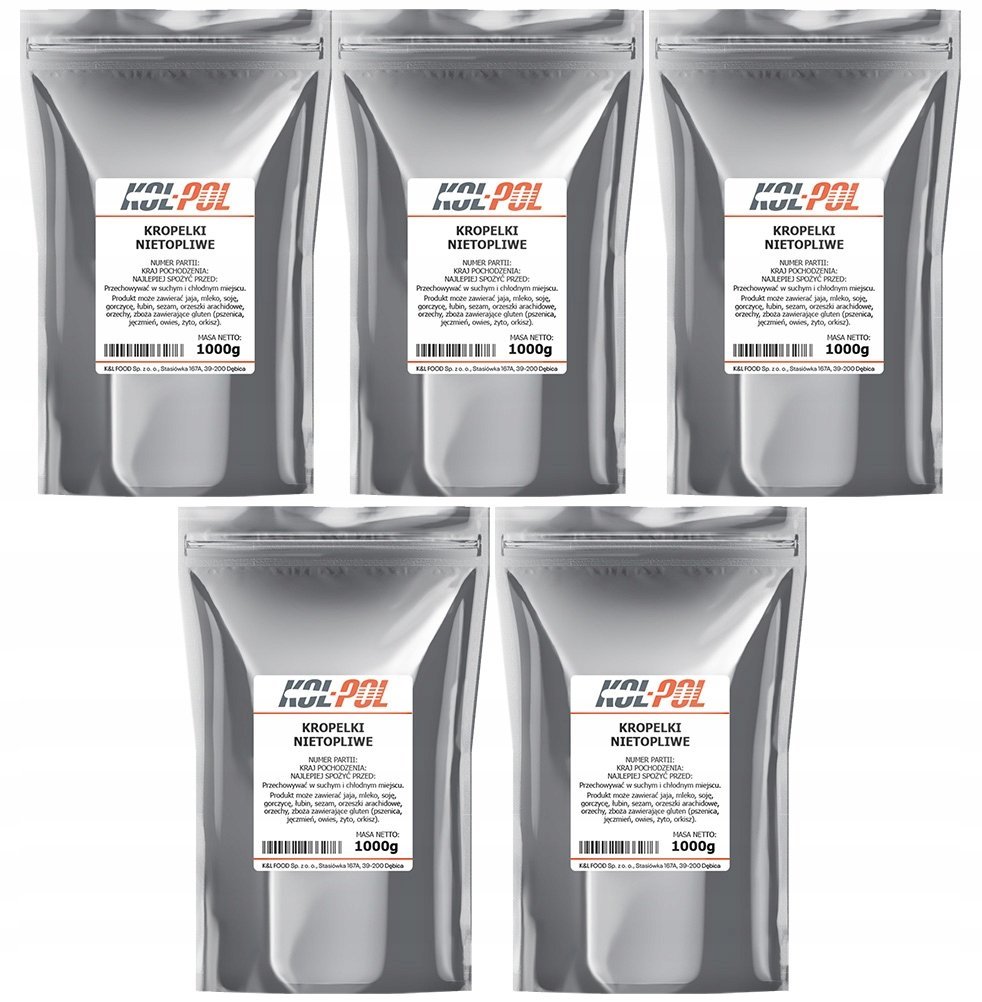 CZEKOLADA DO ZAPIEKANIA 5kg Kropelki czekoladowe nietopliwe jakość Kol-Pol