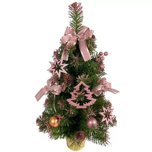 Choinka Sztuczna Dekorowana W Doniczce Różowa 60 Cm - Choinki - miniaturka - grafika 1
