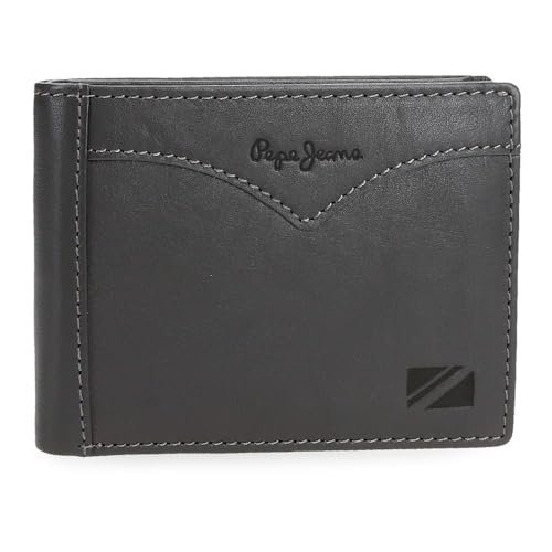 Pepe Jeans Kurtka Poziomy portfel z portmonetką szary 11x8x1 cm Skóra by Joumma Bags, Szary, Talla única, Poziomy portfel z portfelem
