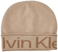 Czapki damskie - Calvin Klein Damska czapka z dzianiny Eco Reverso, irlandzki kremowy, jeden rozmiar, Krem irlandzki, Rozmiar uniwersalny - miniaturka - grafika 1