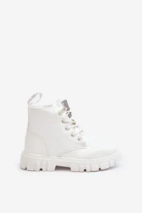 Ocieplane Lakierowane Botki Dziecięce Big Star MM374142 Białe -34 - Botki damskie - miniaturka - grafika 1