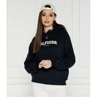 Bluzy damskie - Tommy Hilfiger Bluza REG MONOTYPE FLOCK | Regular Fit - miniaturka - grafika 1