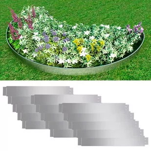 vidaXL Metalowe ograniczniki ogrodowe 100 x 15 cm (15 szt) - Ogrodzenia - miniaturka - grafika 1