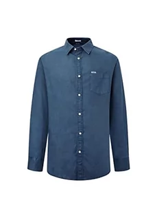Koszule męskie - Pepe Jeans Koszula męska Parker Long, Niebieski (Jarman), XL - grafika 1