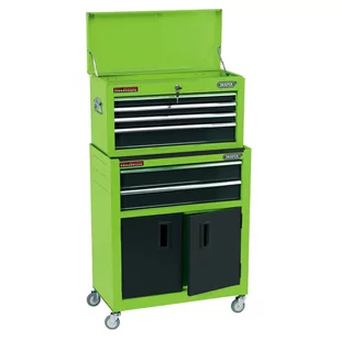 Szafka narzędziowa ze skrzynią DRAPER TOOLS, zielona, 61,6x33x99,8 cm - Pozostałe wyposażenie warsztatu - miniaturka - grafika 1