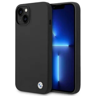 BMW Liquid Silicone Case Metal Logo – Etui iPhone 14 (Czarny) - Etui i futerały do telefonów - miniaturka - grafika 1