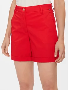 Tommy Hilfiger Szorty materiałowe WW0WW41769 Czerwony Regular Fit - Spodnie sportowe damskie - miniaturka - grafika 1