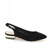 Czółenka - Menbur Czarne Czółenka Damskie Sprzączka 39 3w7g7* Wesele - miniaturka - grafika 1