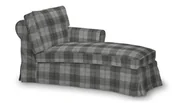 Pokrowce na meble - Dekoria Pokrowiec na szezlong Ektorp prawy krata szaro-grafitowa 84 x 166 x 73 cm Edinburgh 641-115-75 - miniaturka - grafika 1